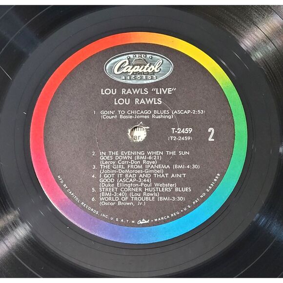 Lou Rawls LP - Live! - Capitol T-2459 Mono VG+/VG Soul '66 - Picture 4 of 4